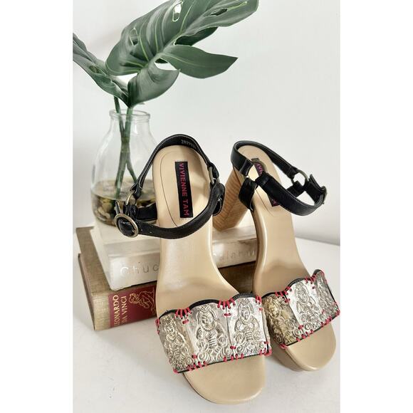 Vivienne Tam Size 8 Buddha Platform Heels - Picture 5 of 6